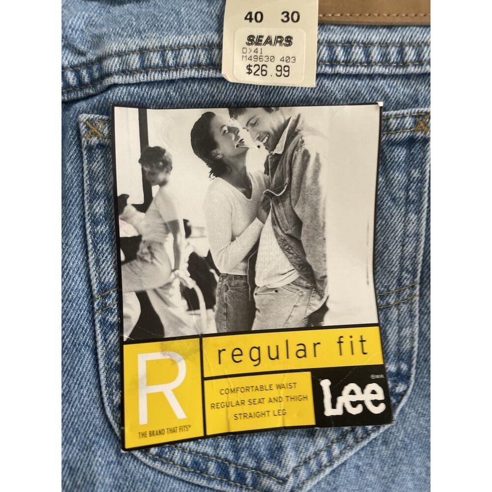Vintage Lee Jeans Sears Mens Regular Fit Eurobleach Blue Size 40 x 30 New (NWT) - Picture 15 of 16
